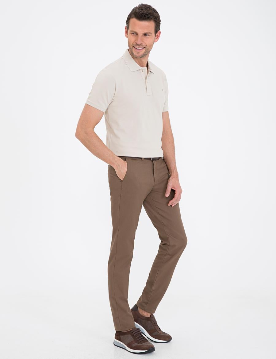 Açık Kahverengi Slim Fit Kanvas Pantolon