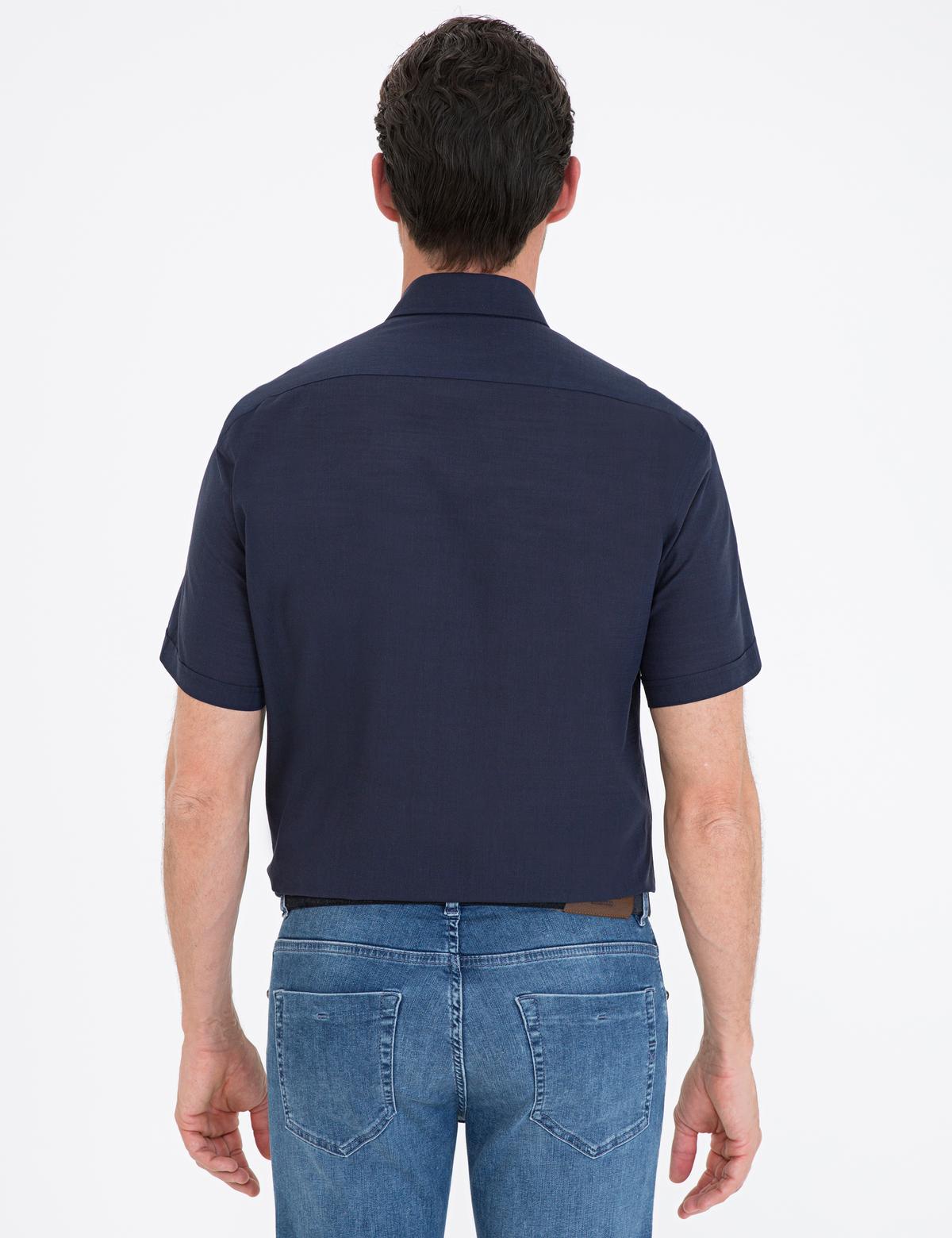 Lacivert Regular Fit Kısa Kollu Gömlek - 50236009019