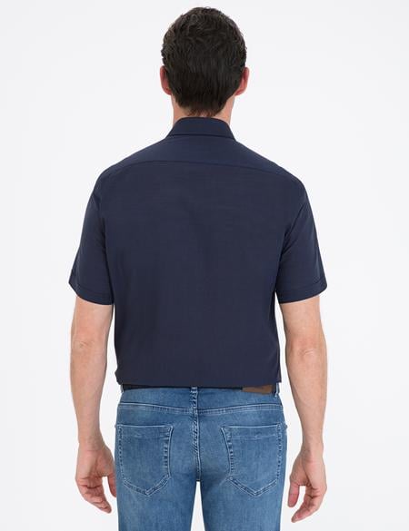 Lacivert Regular Fit Kısa Kollu Gömlek - 50236009019