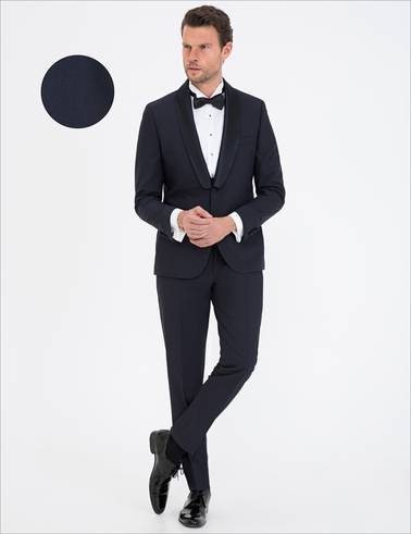 Lacivert Ex. Slim Fit Smokin Damatlık