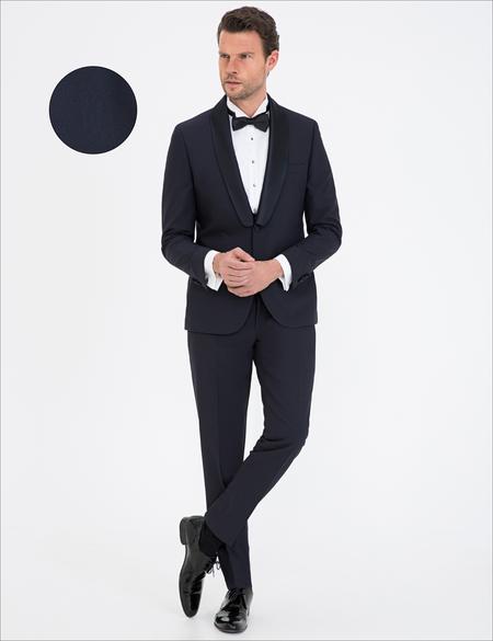 Lacivert Ex. Slim Fit Smokin Damatlık - 50238683050