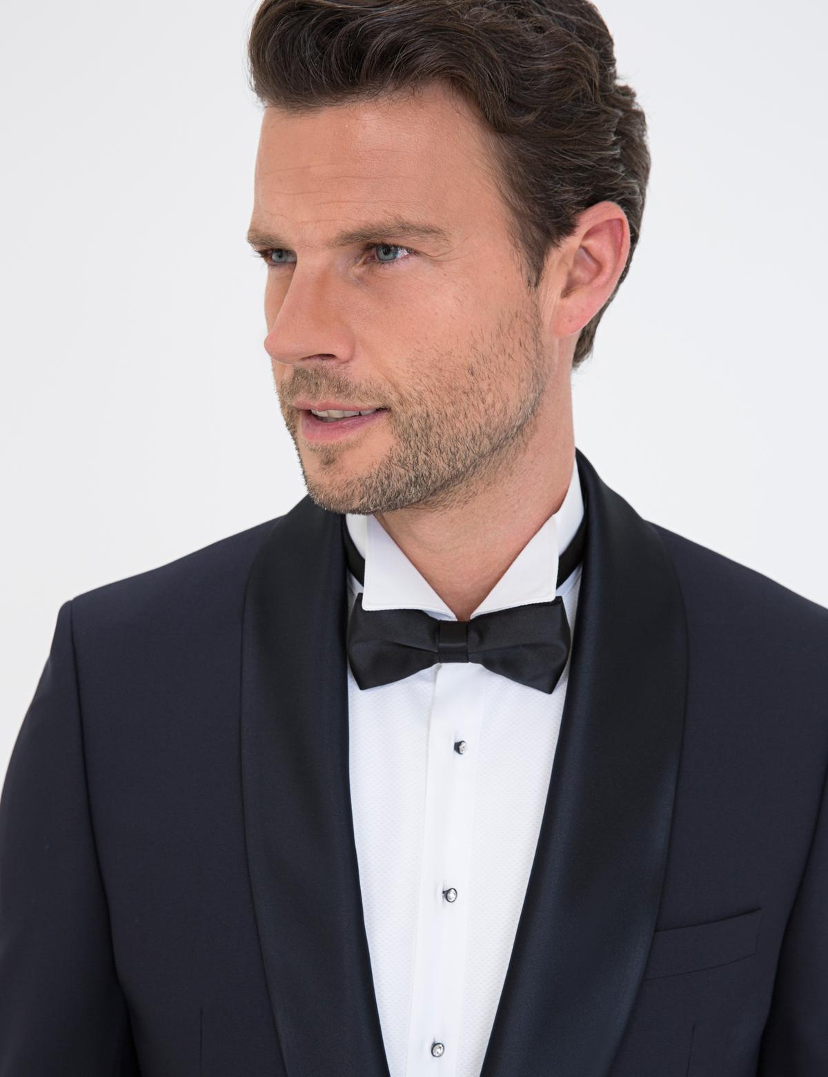 Lacivert Ex. Slim Fit Smokin Damatlık - 50238683050