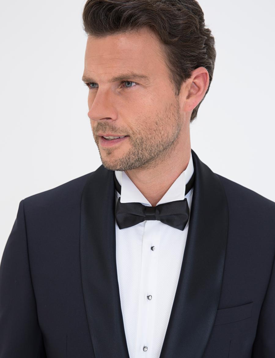 Lacivert Ex. Slim Fit Smokin Damatlık