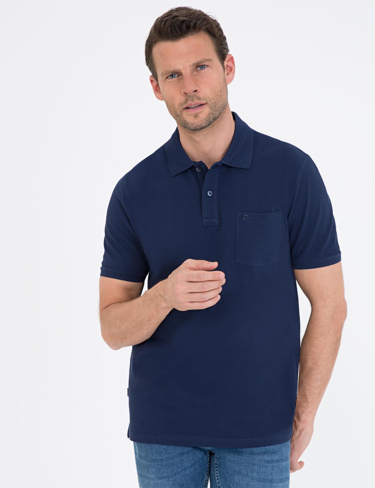 Koyu Lacivert Regular Fit Polo Yaka Basic Tişört