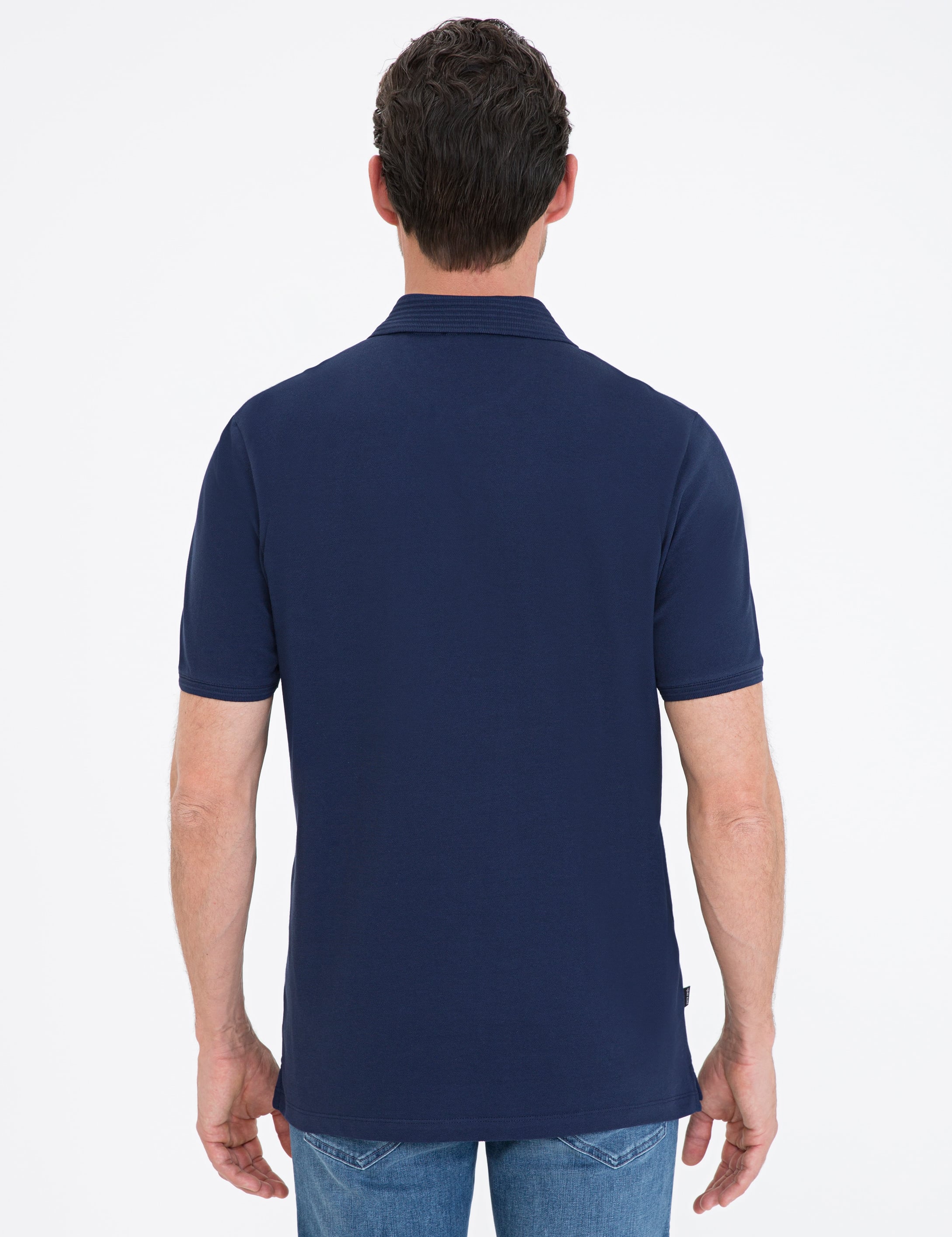 Koyu Lacivert Regular Fit Polo Yaka Basic Tişört