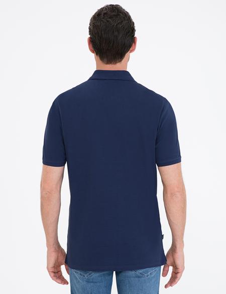 Koyu Lacivert Regular Fit Polo Yaka Basic Tişört - 50232387124