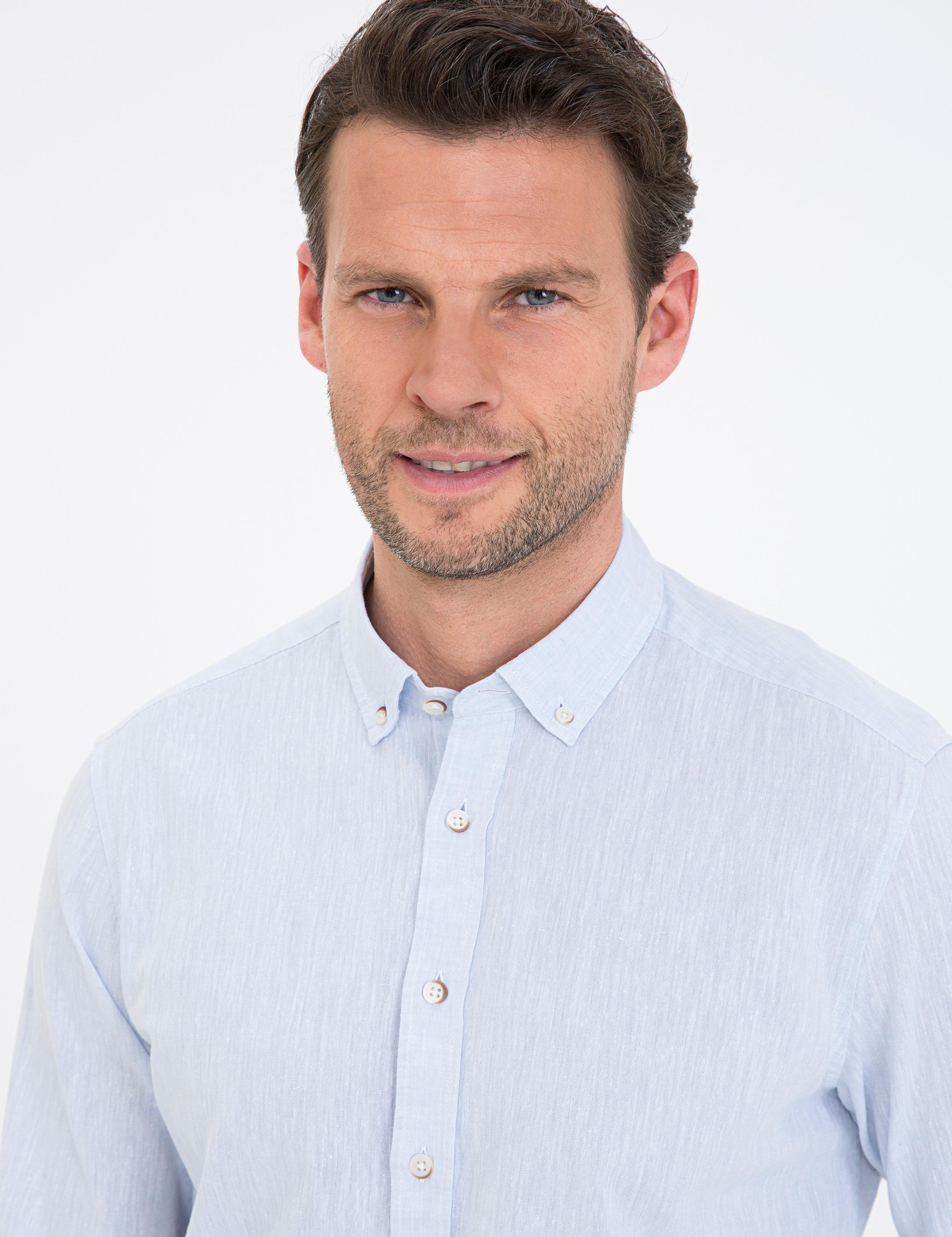 Açık Mavi Regular Fit Uzun Kollu Gömlek