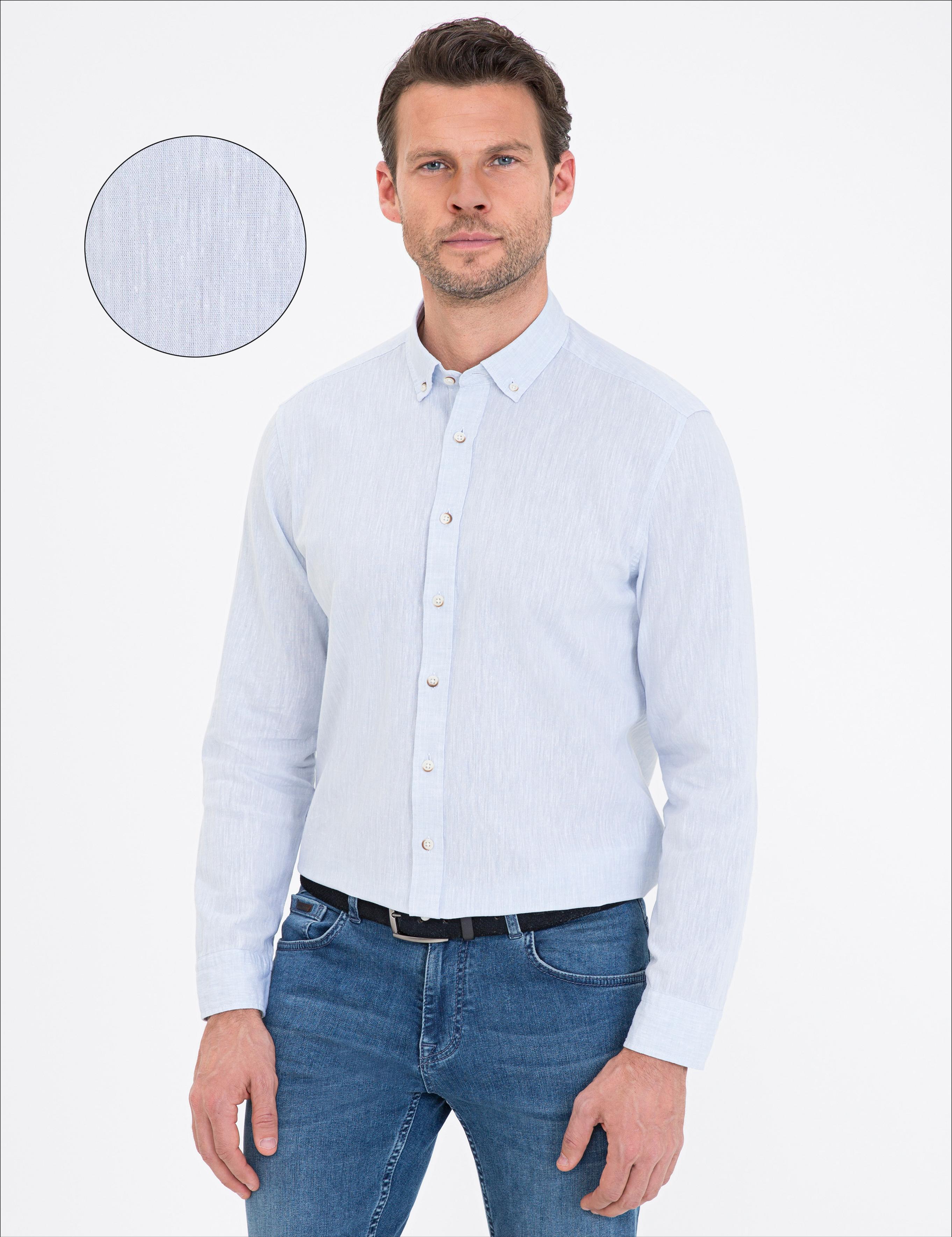 Açık Mavi Regular Fit Uzun Kollu Gömlek