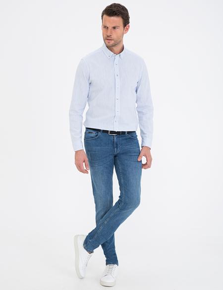 Açık Mavi Regular Fit Uzun Kollu Gömlek - 50235132139