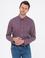 Mor Keten Karışımlı Regular Fit Uzun Kollu Gömlek