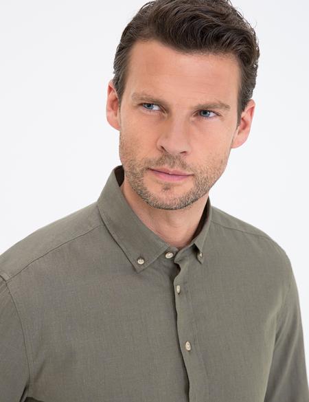 Haki Regular Fit Uzun Kollu Gömlek - 50235132067