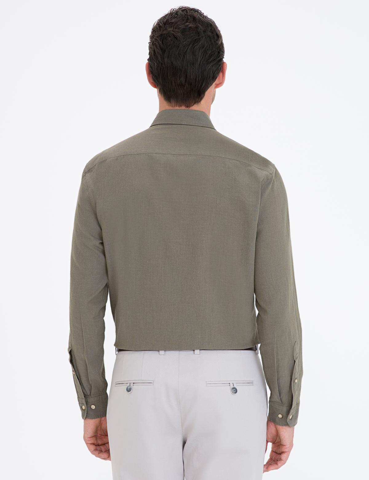 Haki Regular Fit Uzun Kollu Gömlek - 50235132067