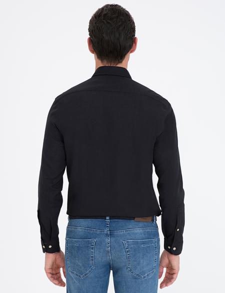 Siyah Regular Fit Uzun Kollu Gömlek - 50235132100
