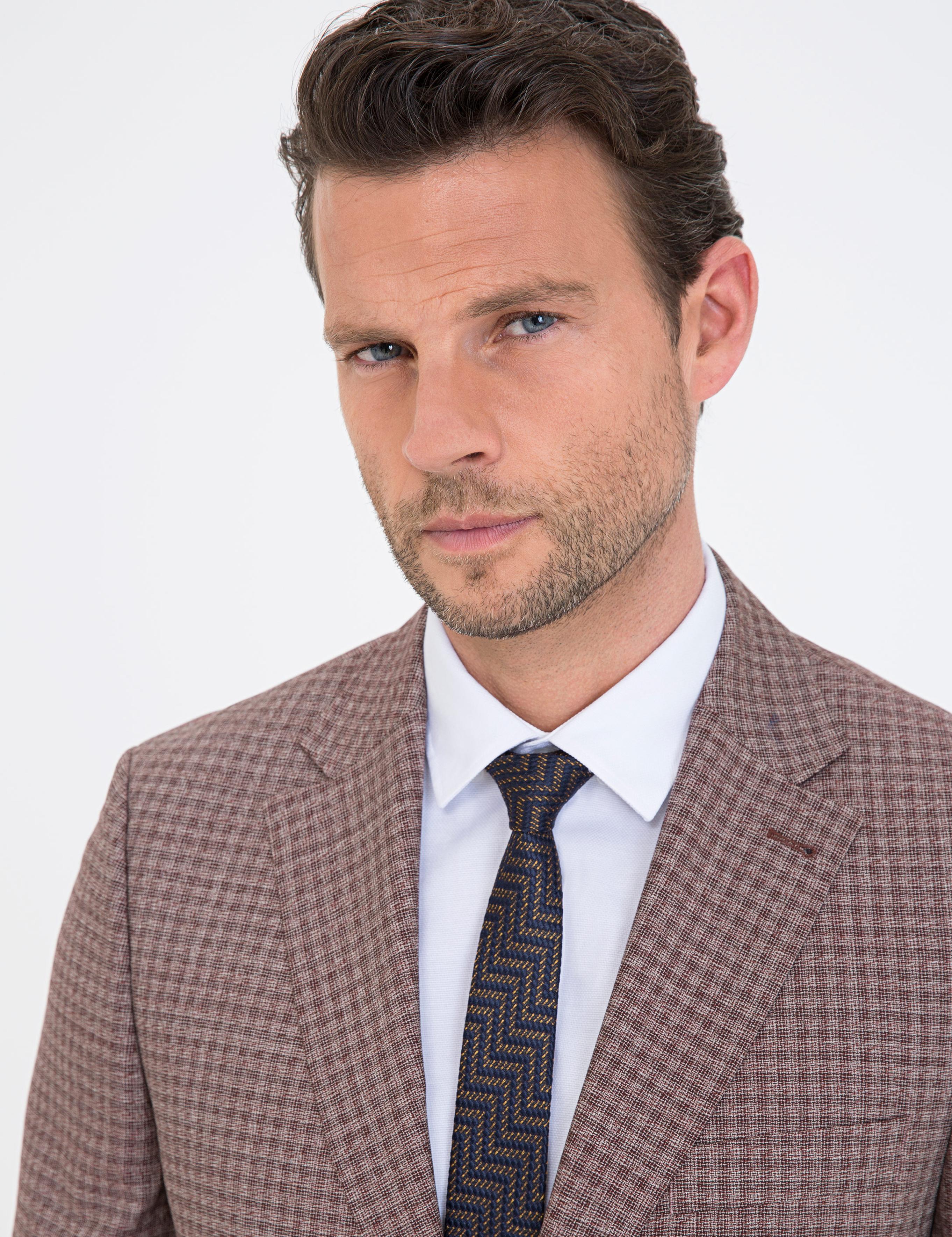 Bordo Slim Fit Takım Elbise