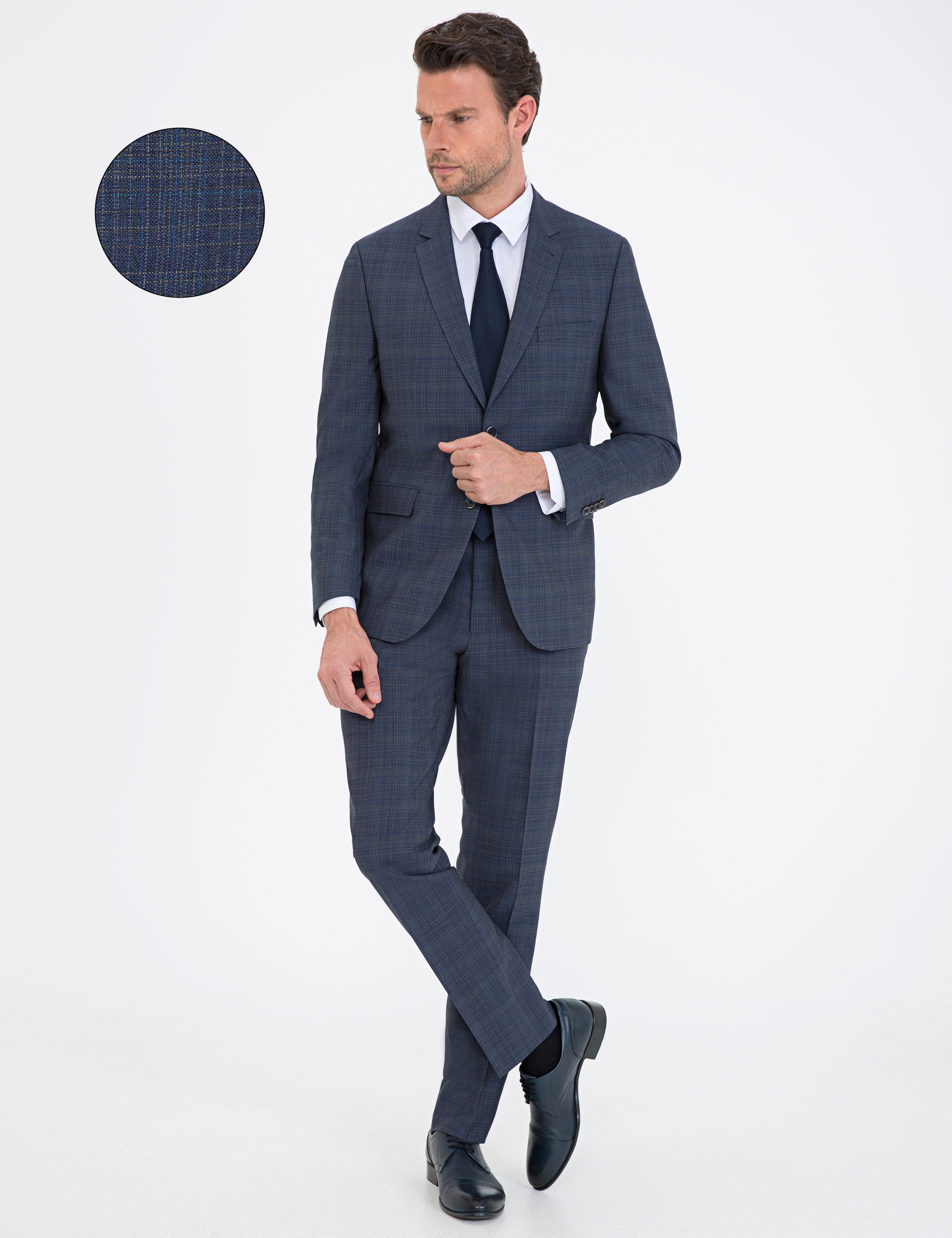 Lacivert Slim Fit Takım Elbise - Image 1