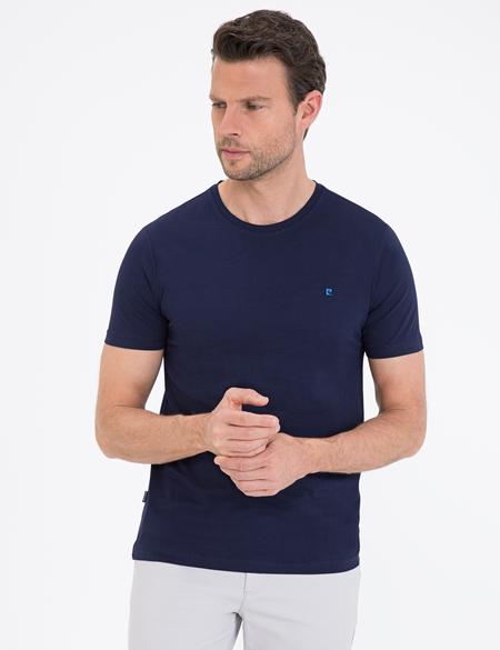Lacivert Slim Fit Bisiklet Yaka Basic T-Shirt - 50239845019