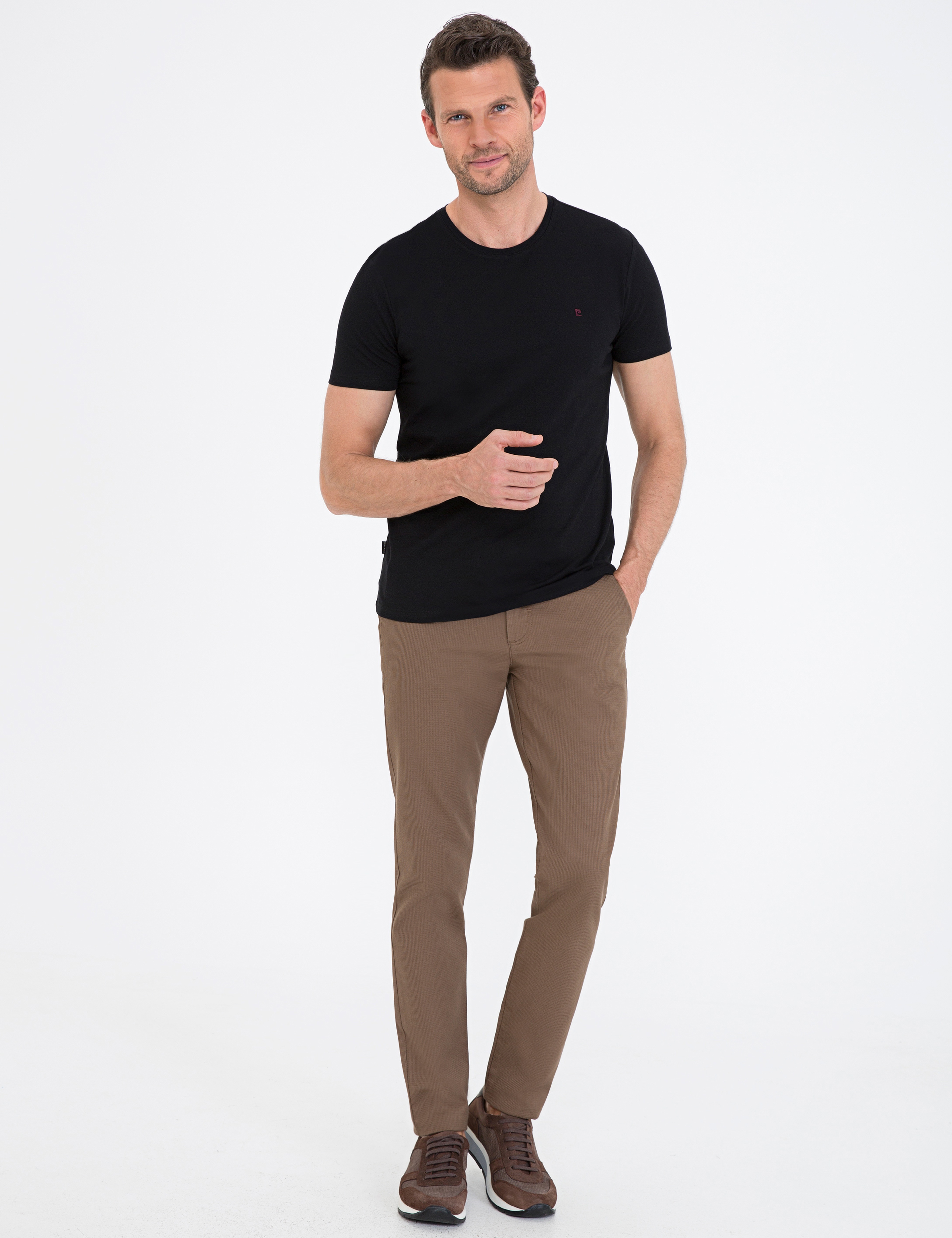 Siyah Slim Fit Bisiklet Yaka Basic T-Shirt - Image 4