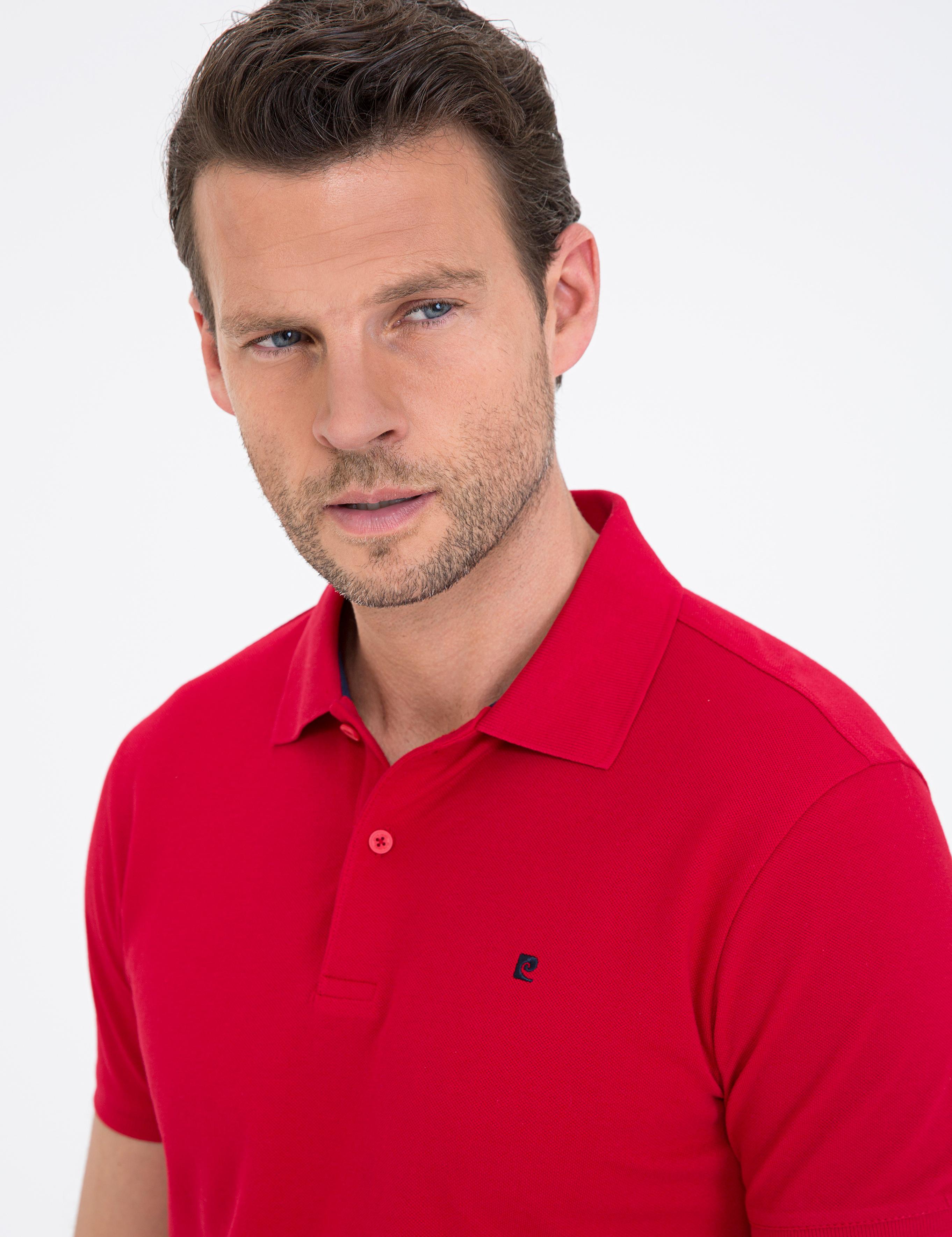 Koyu Kırmızı Slim Fit Basic Polo Yaka T-Shirt