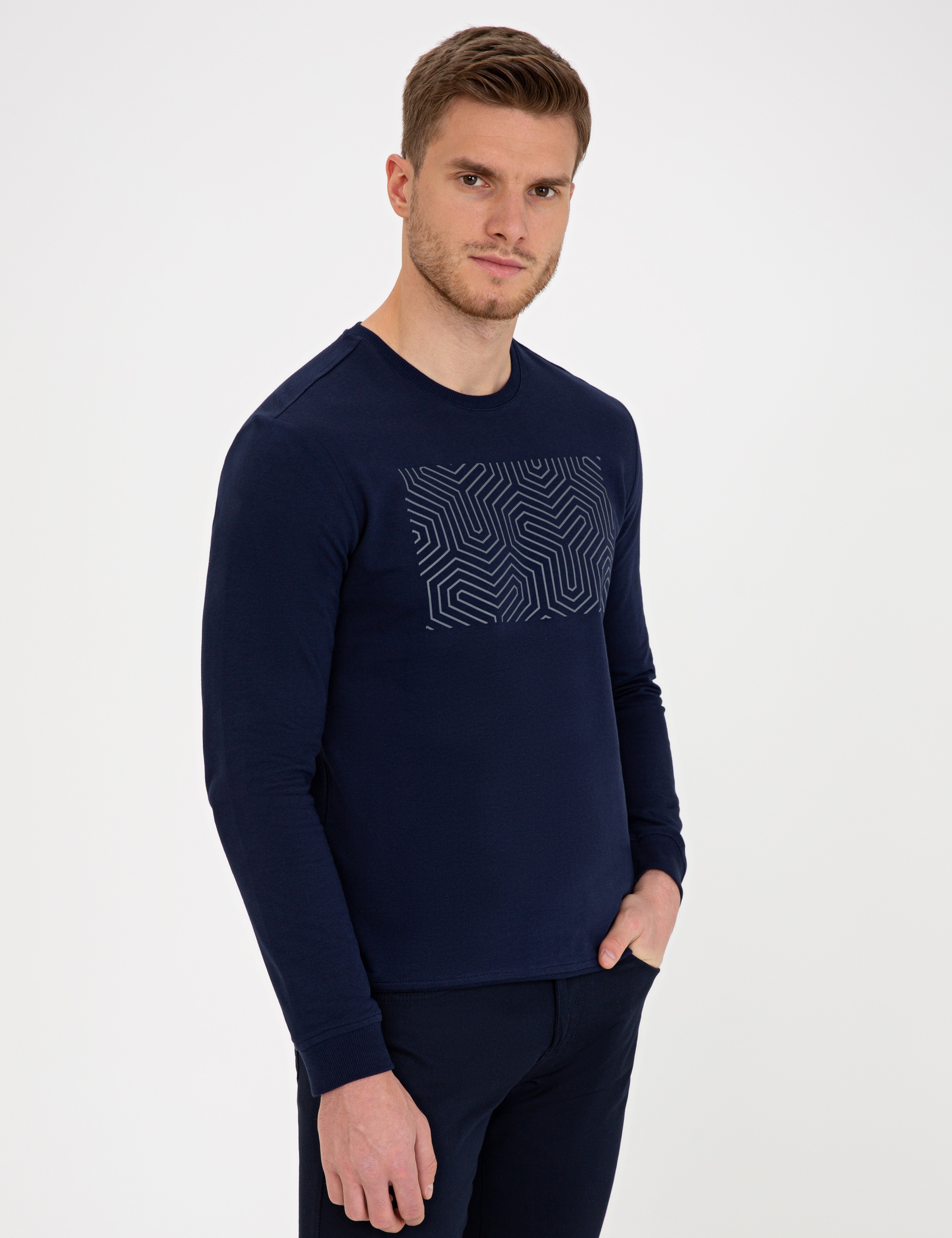 Lacivert Standart Fit Sweatshirt