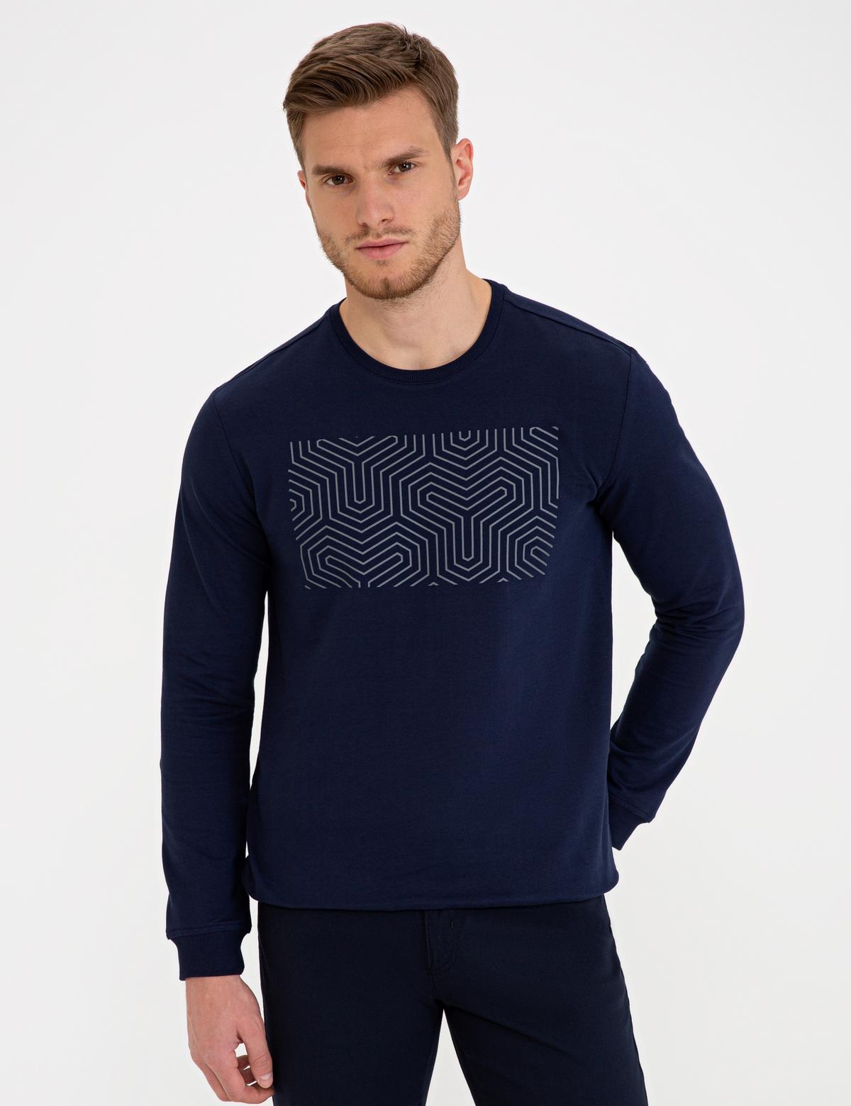 Lacivert Standart Fit Sweatshirt