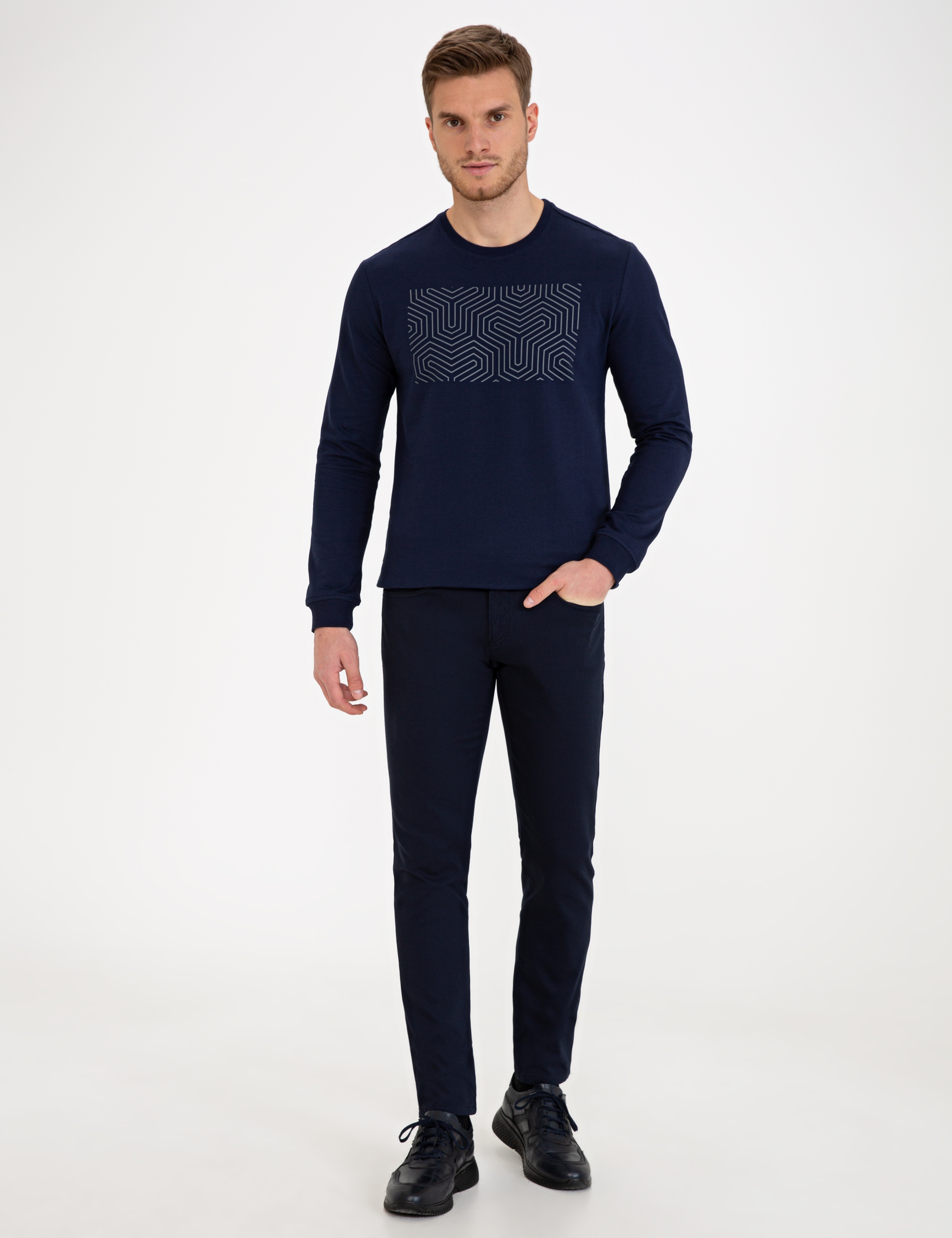 Lacivert Standart Fit Sweatshirt - Image 4