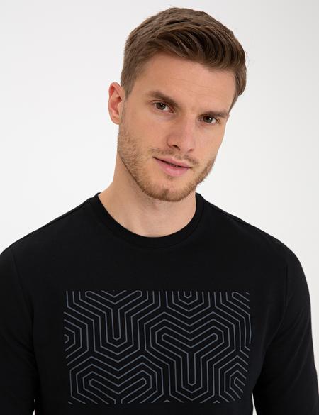 Siyah Standart Fit Sweatshirt - 50235440007