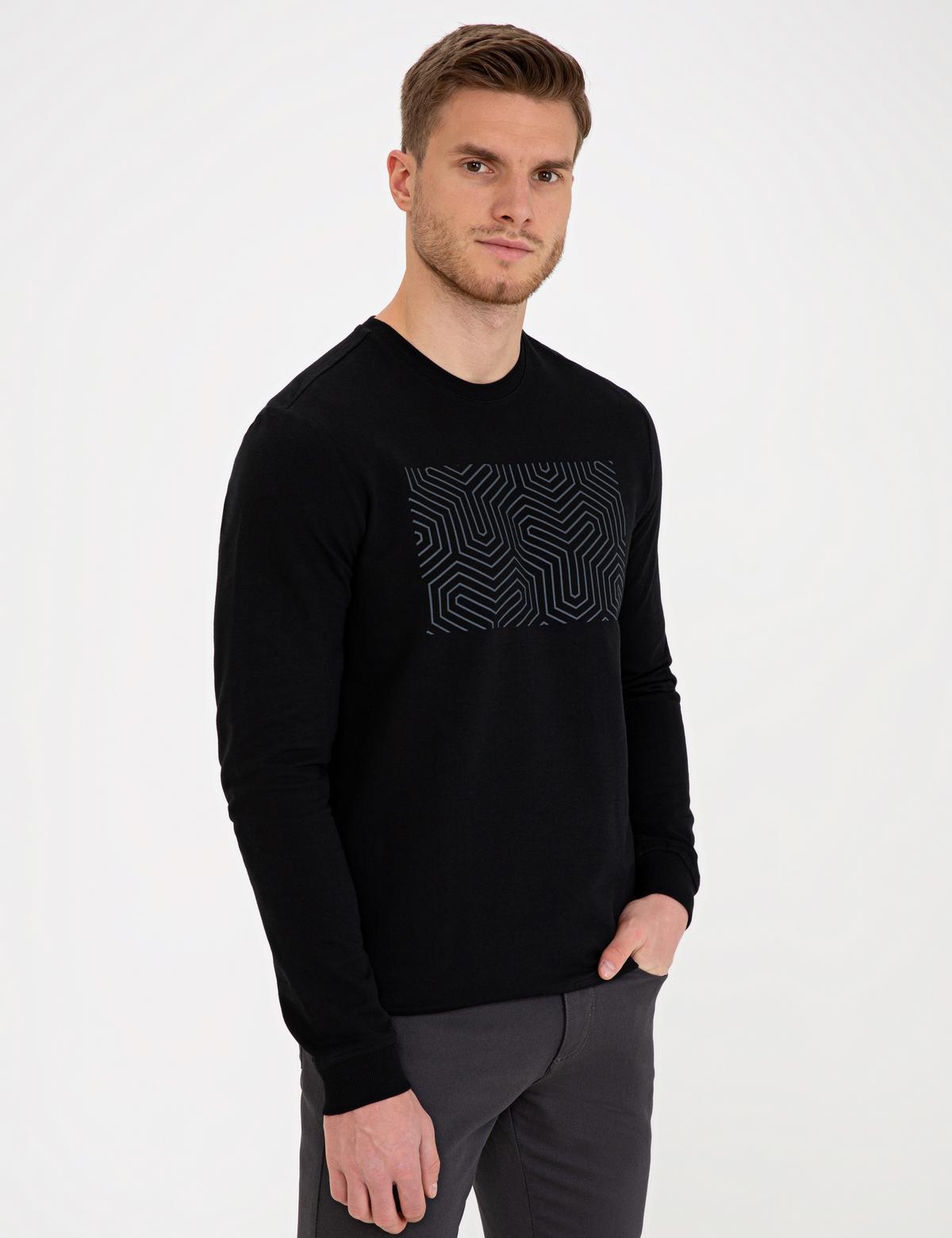 Siyah Standart Fit Sweatshirt - 50235440007