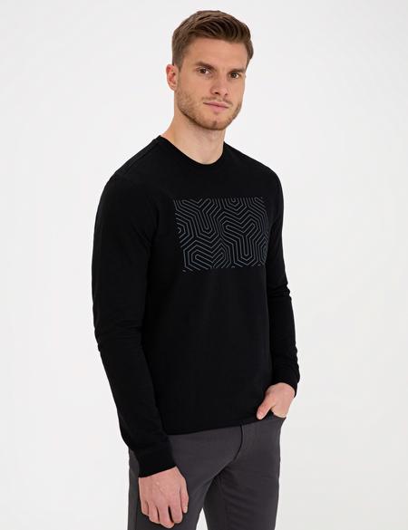 Siyah Standart Fit Sweatshirt - 50235440007