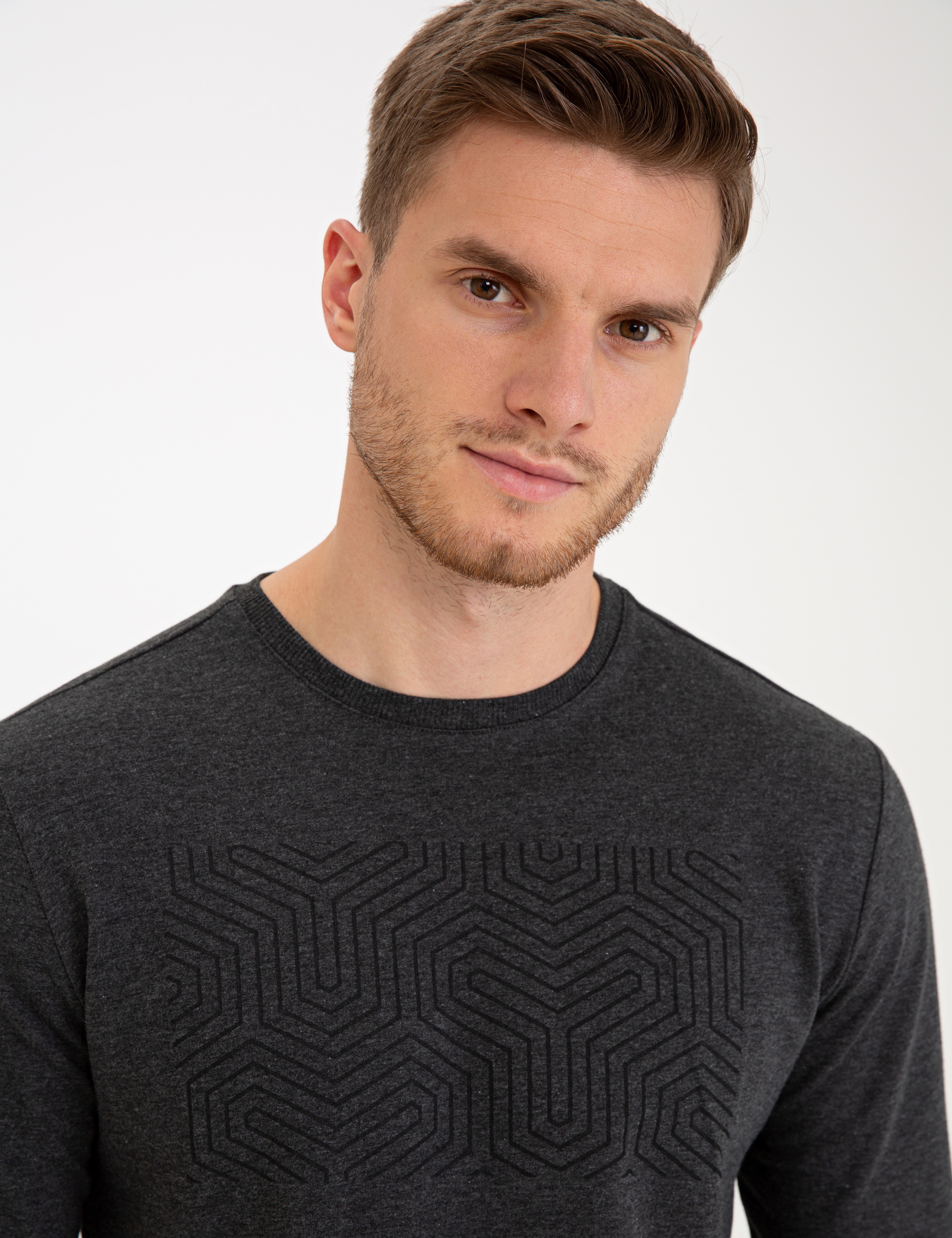 Antrasit Melanj Standart Fit Sweatshirt - Image 2