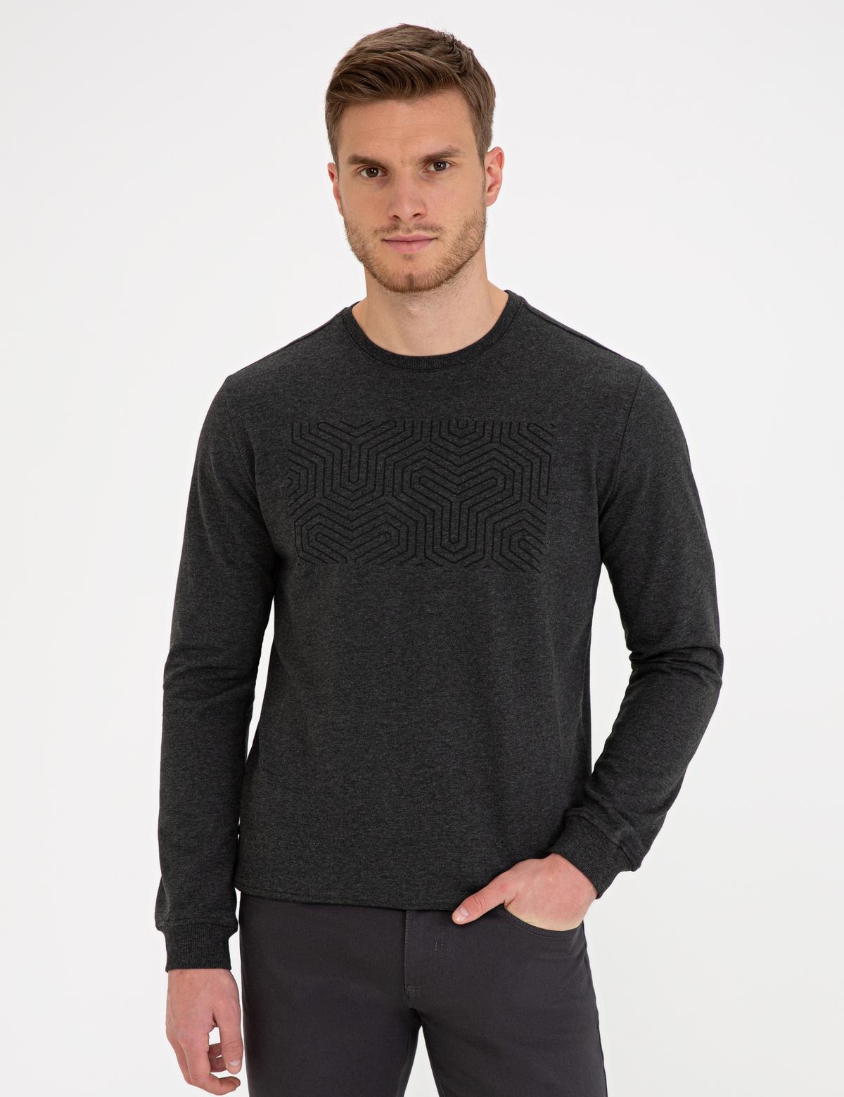 Antrasit Melanj Standart Fit Sweatshirt