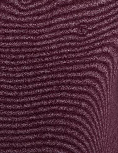 Bordo Slim Fit V Yaka T-Shirt