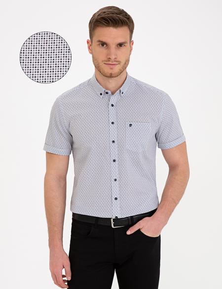 Siyah Regular Fit Kısa Kollu Gömlek - 50237324005