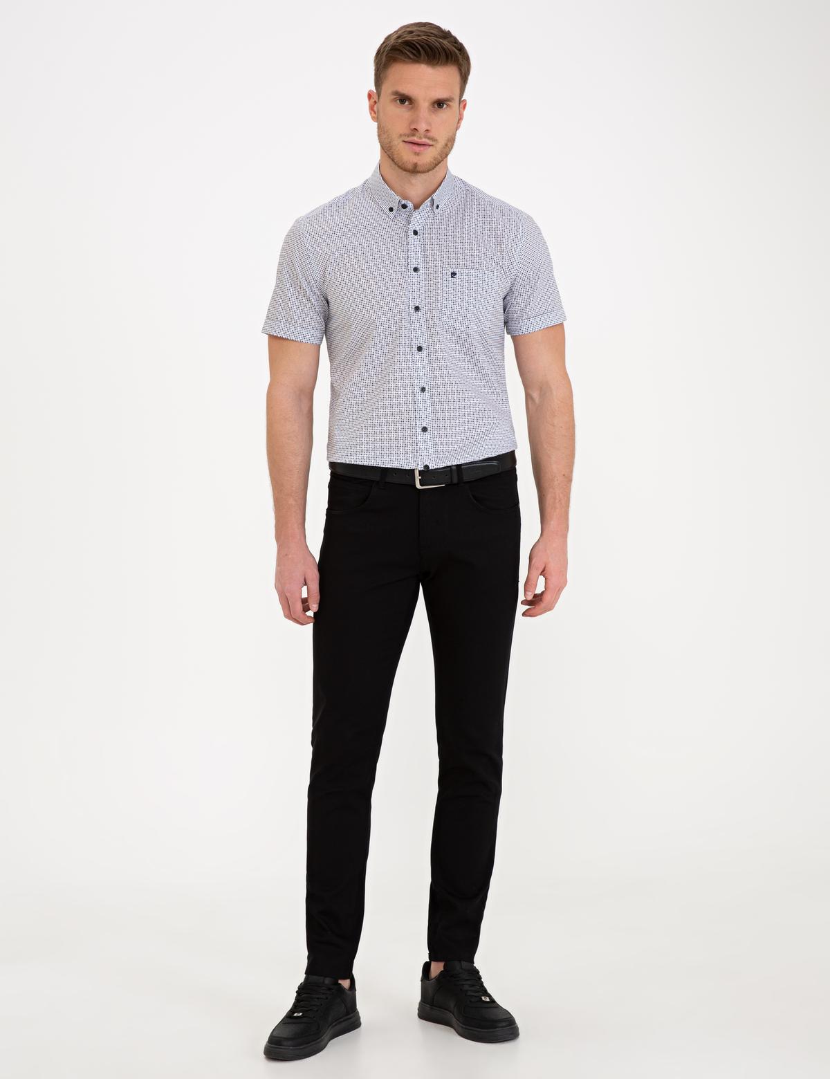 Siyah Regular Fit Kısa Kollu Gömlek - 50237324005