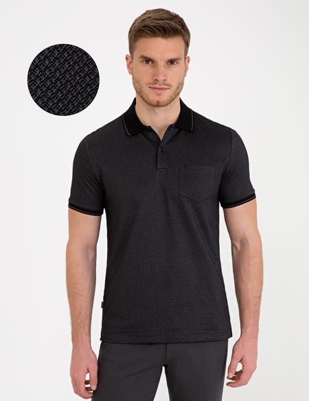 Siyah Regular Fit Polo Yaka T-Shirt - 50232460116