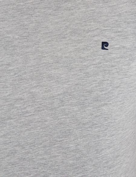 Açık Gri Melanj Slim Fit Bisiklet Yaka Basic Tişört - 50239845046