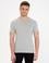 Açık Gri Melanj Slim Fit Bisiklet Yaka Basic Tişört