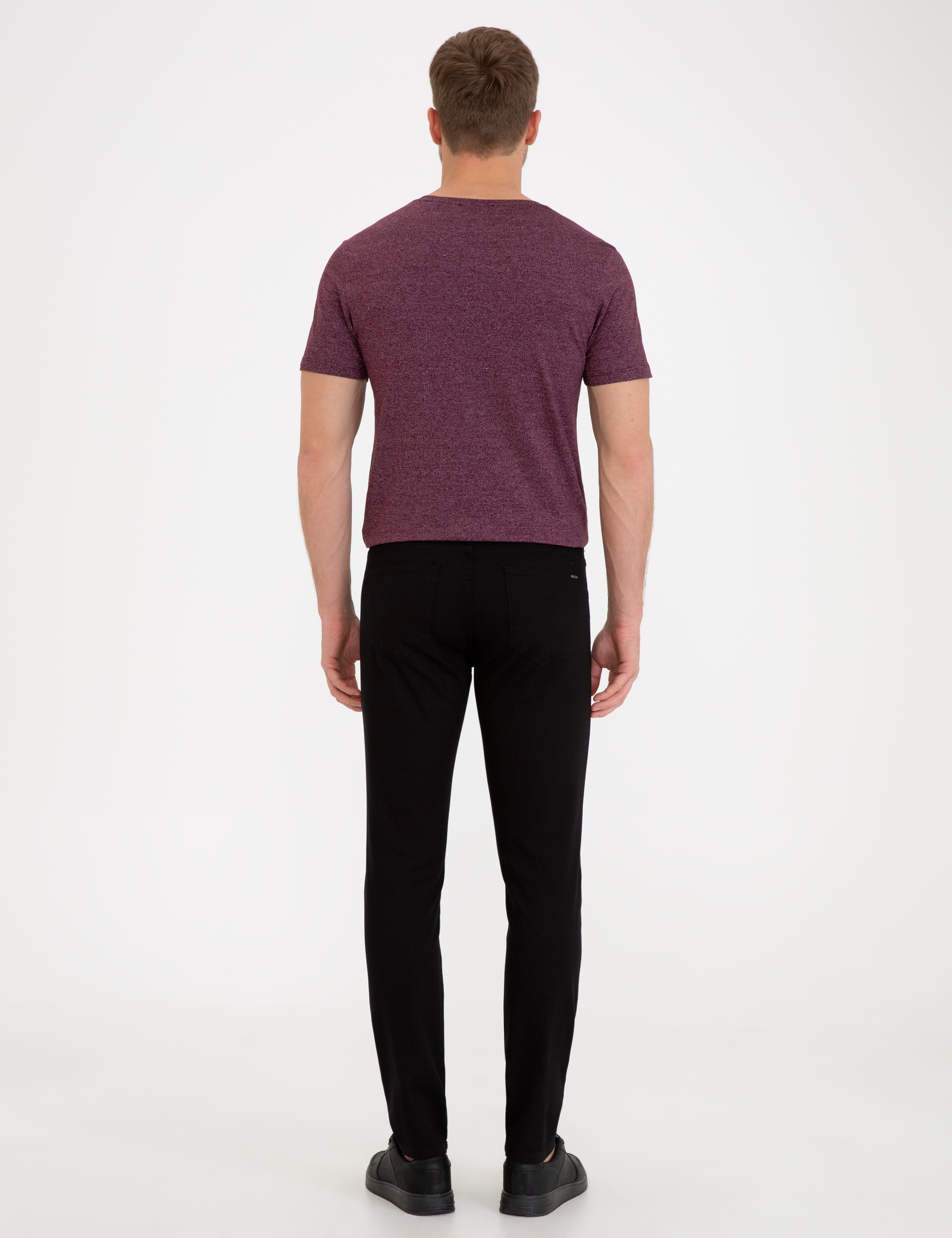 Siyah Slim Fit Chino Pantolon - Image 3