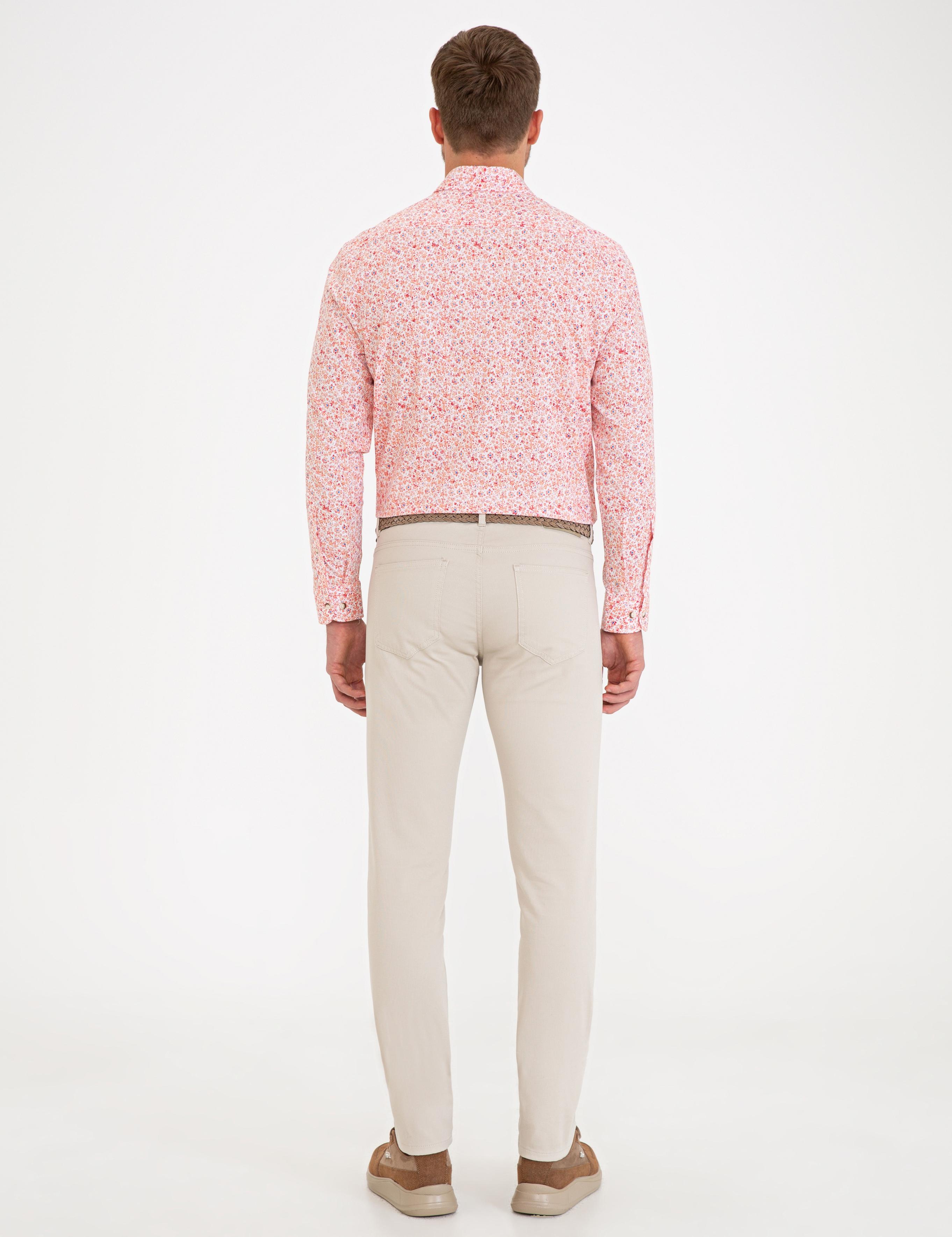 Bej Slim Fit Chino Pantolon