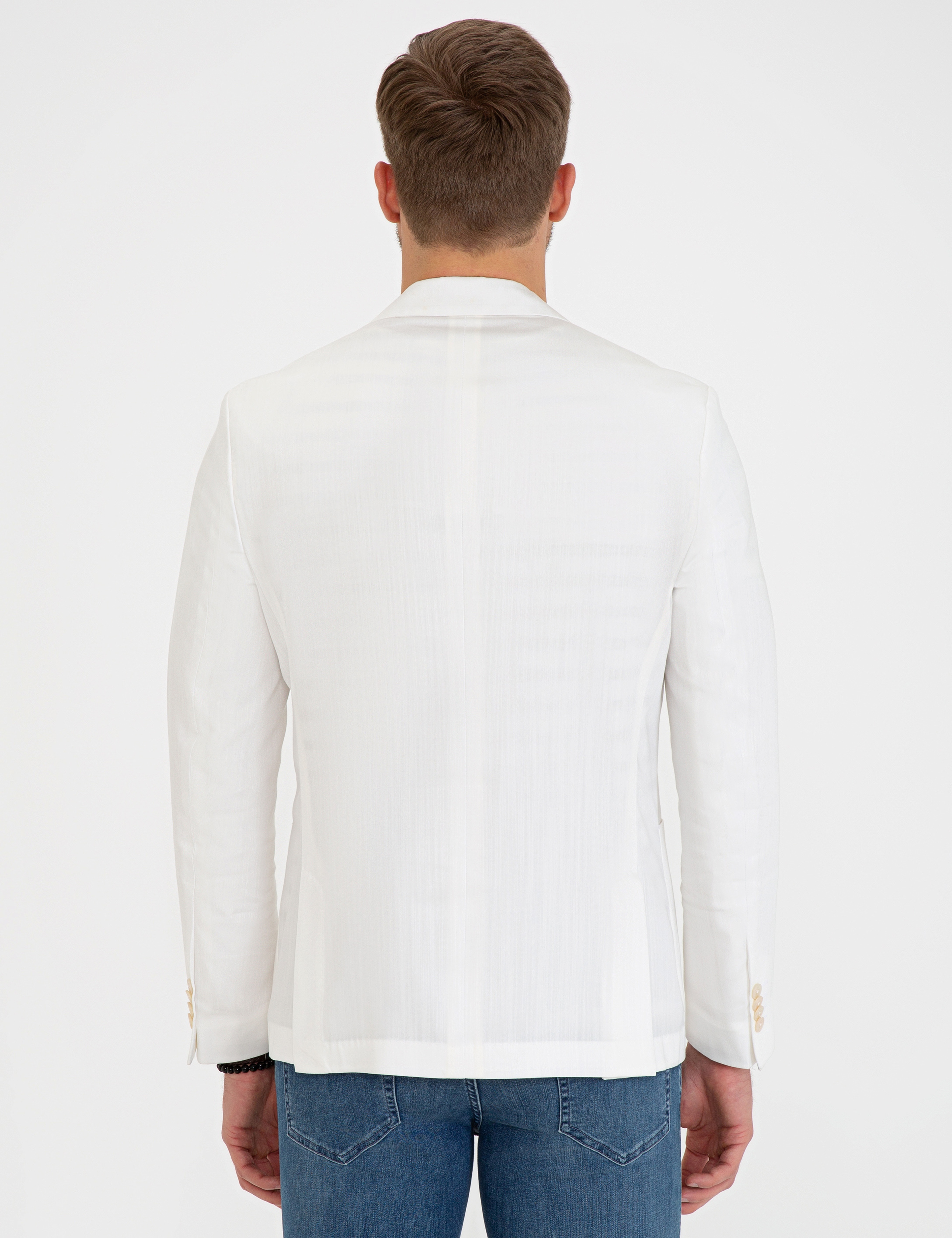 Ekru Slim Fit Ceket