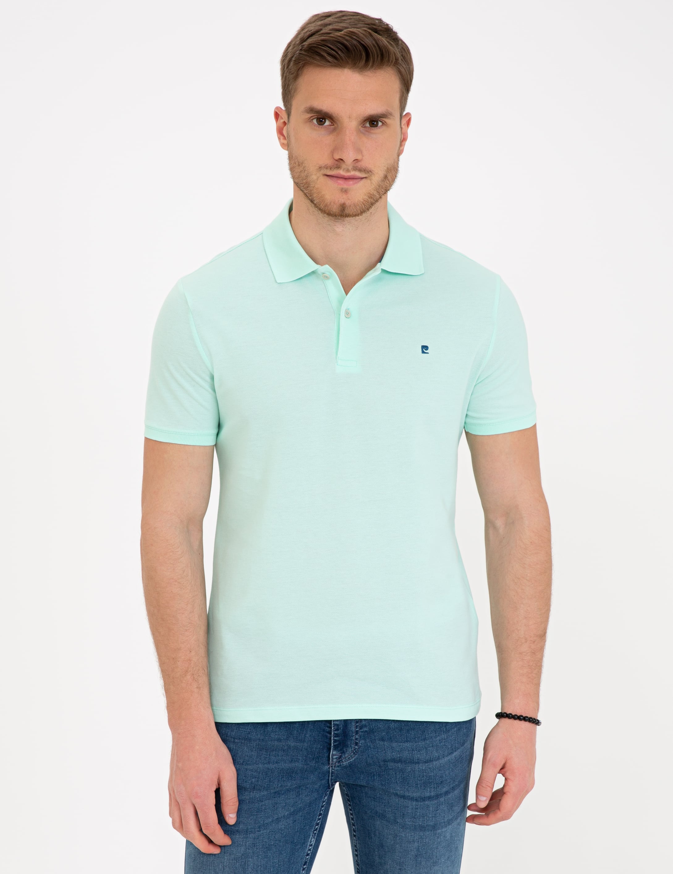 Açık Yeşil Slim Fit Basic Polo Yaka T-Shirt