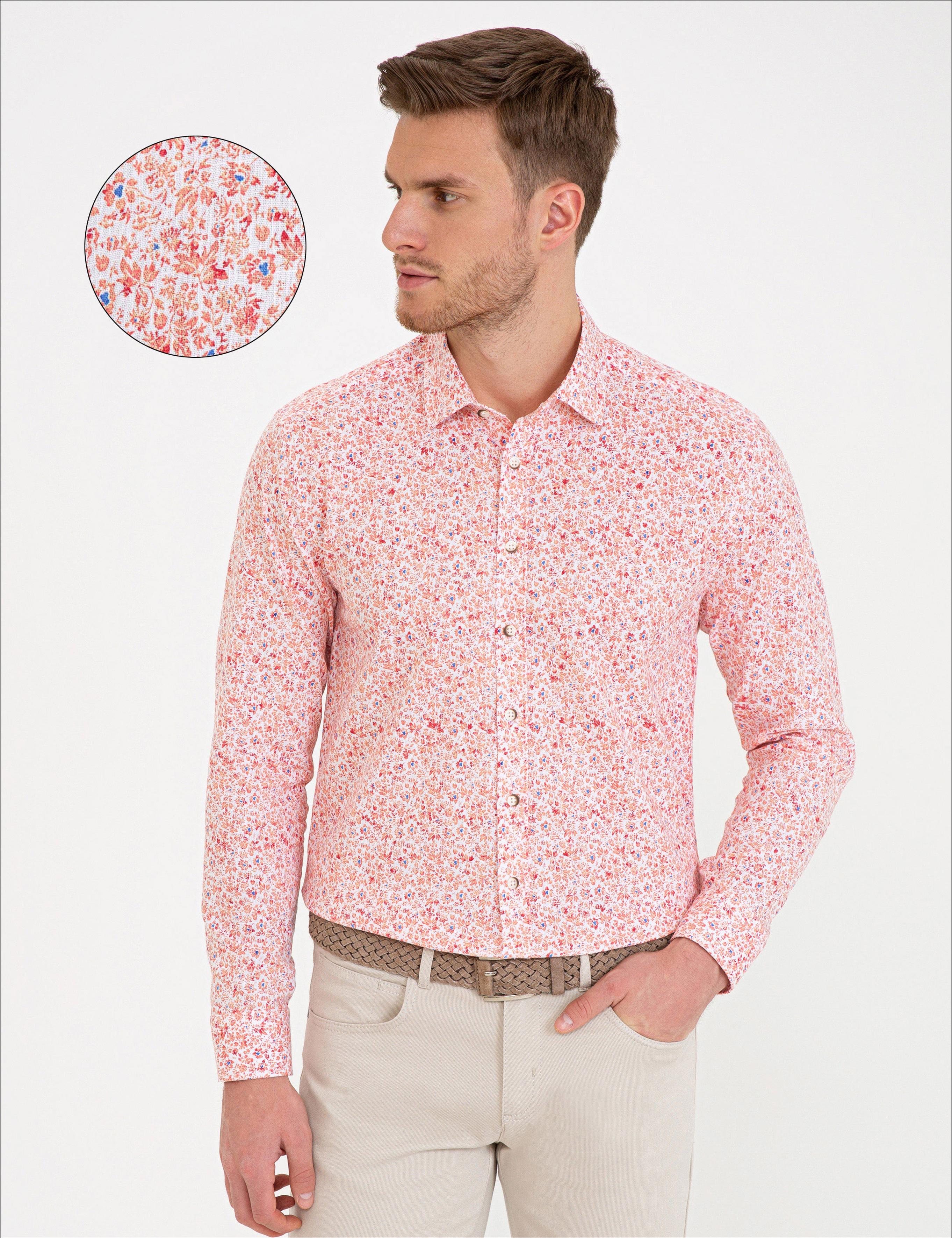 Turuncu Regular Fit Uzun Kollu Gömlek