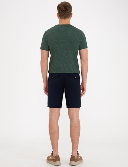 Lacivert Standart Fit Bermuda Şort - 50233249052