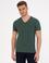 Koyu Yeşil Slim Fit V Yaka Tişört