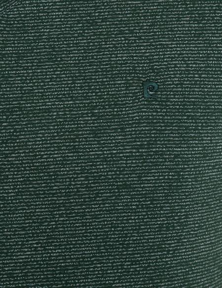 Koyu Yeşil Slim Fit V Yaka Tişört - 50239847028