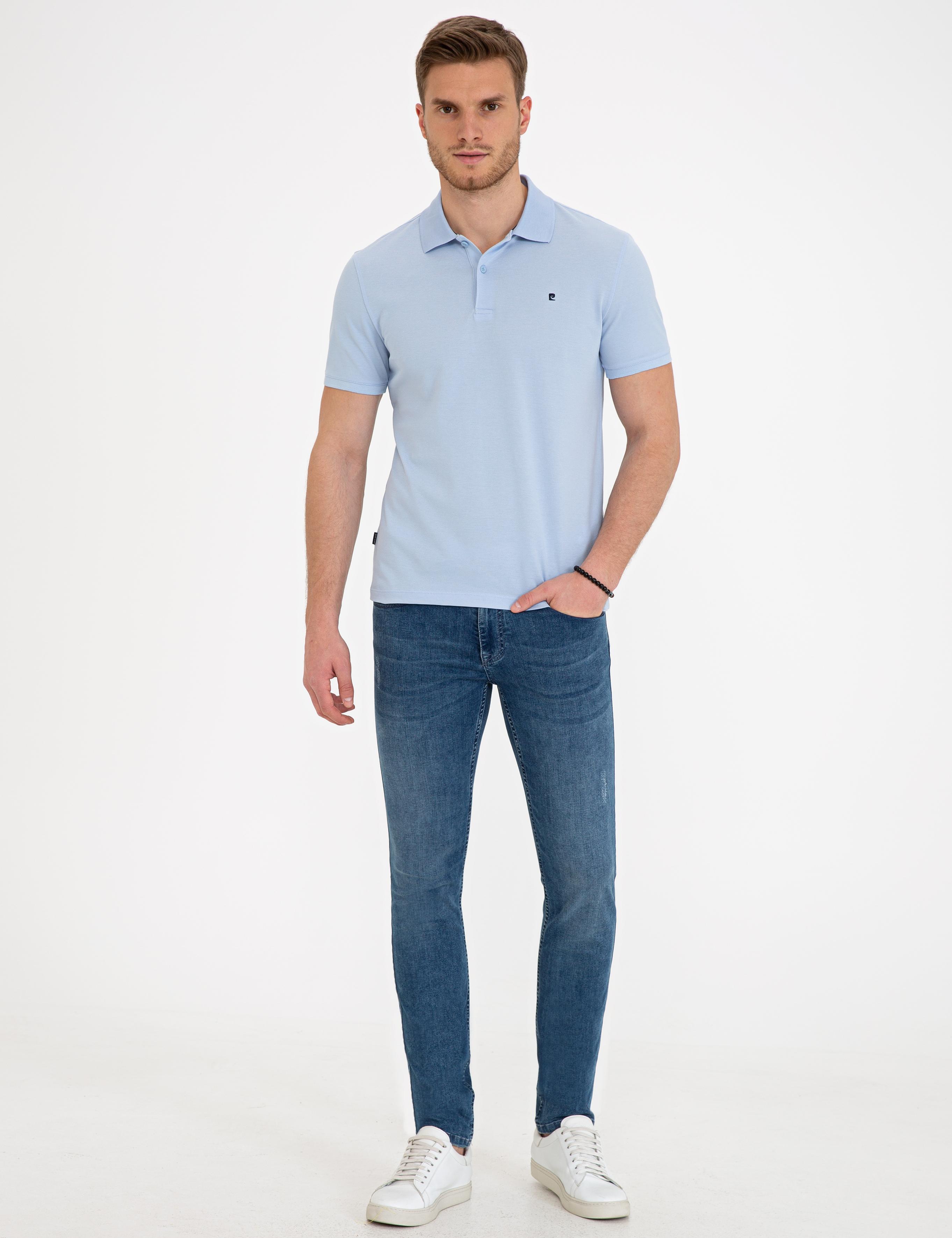 Açık Mavi Slim Fit Basic Polo Yaka T-Shirt
