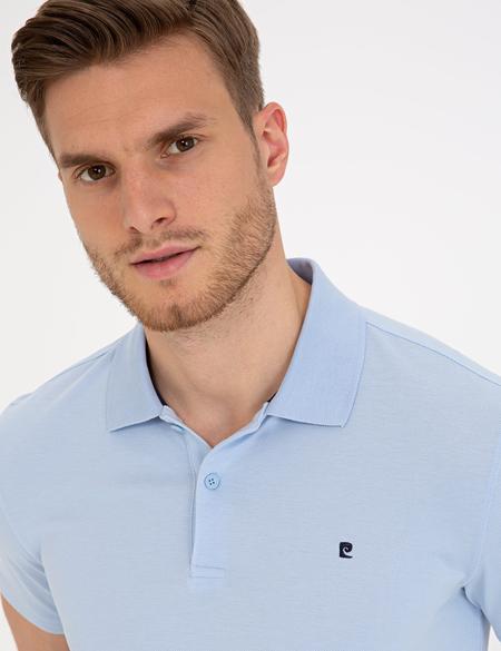 Açık Mavi Slim Fit Basic Polo Yaka T-Shirt - 50239843019