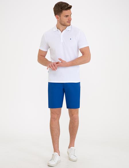 Beyaz Slim Fit Polo Yaka Basic Tişört - 50239843007