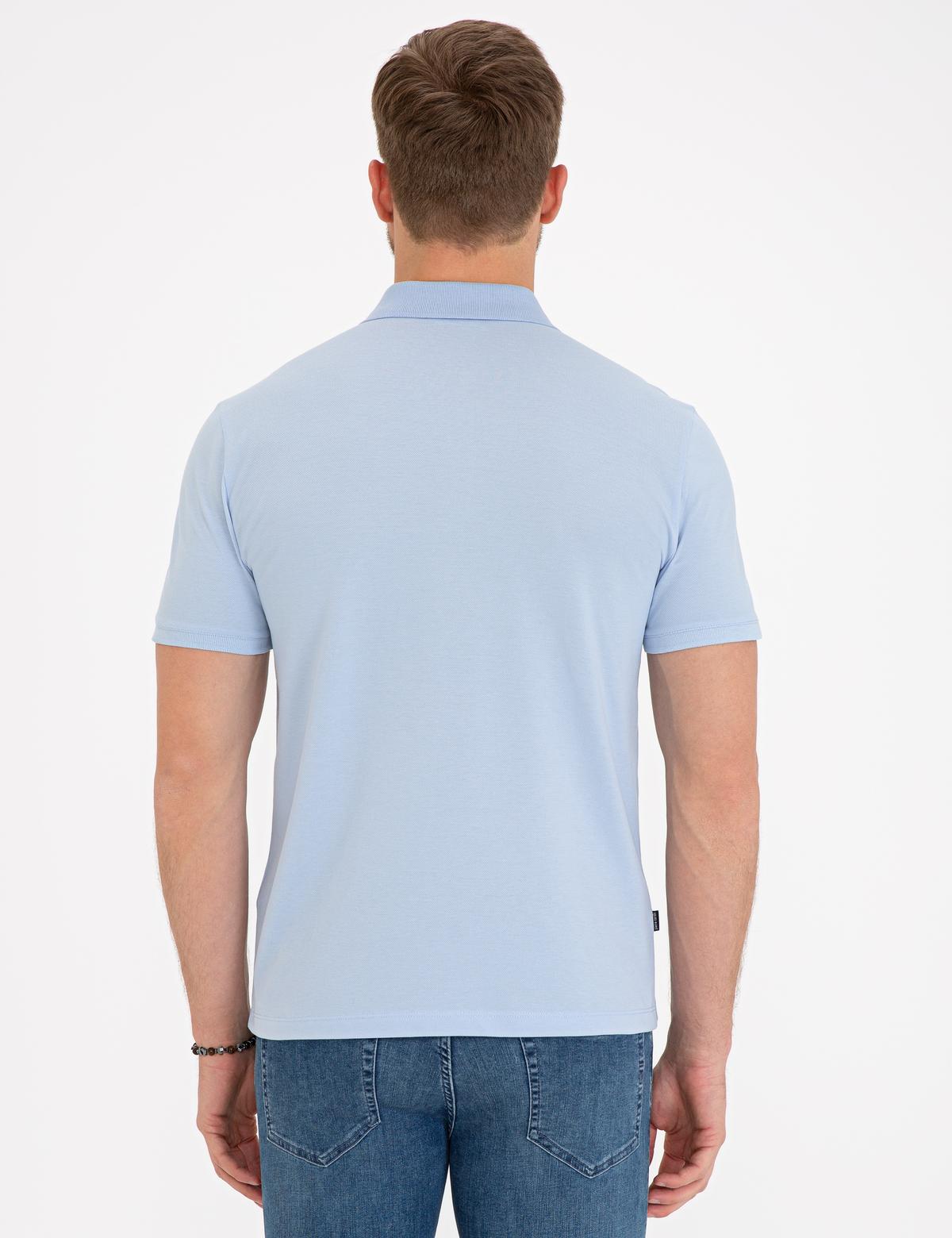 Açık Mavi Slim Fit Basic Polo Yaka T-Shirt - 50239843019