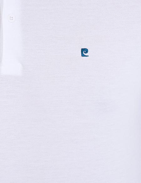 Beyaz Slim Fit Polo Yaka Basic Tişört - 50239843007