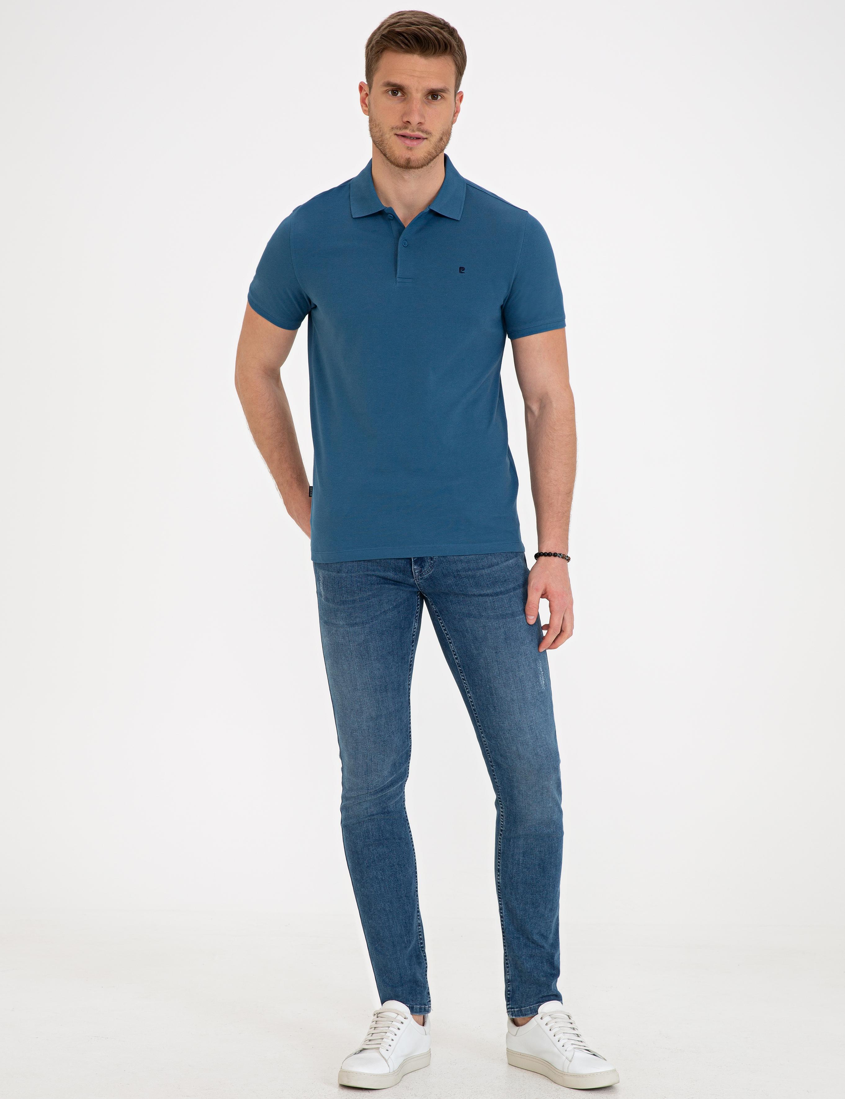 Indigo Slim Fit Basic Polo Yaka T-Shirt